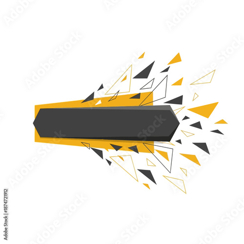 Black and Yellow Abstract Geometric Shape.