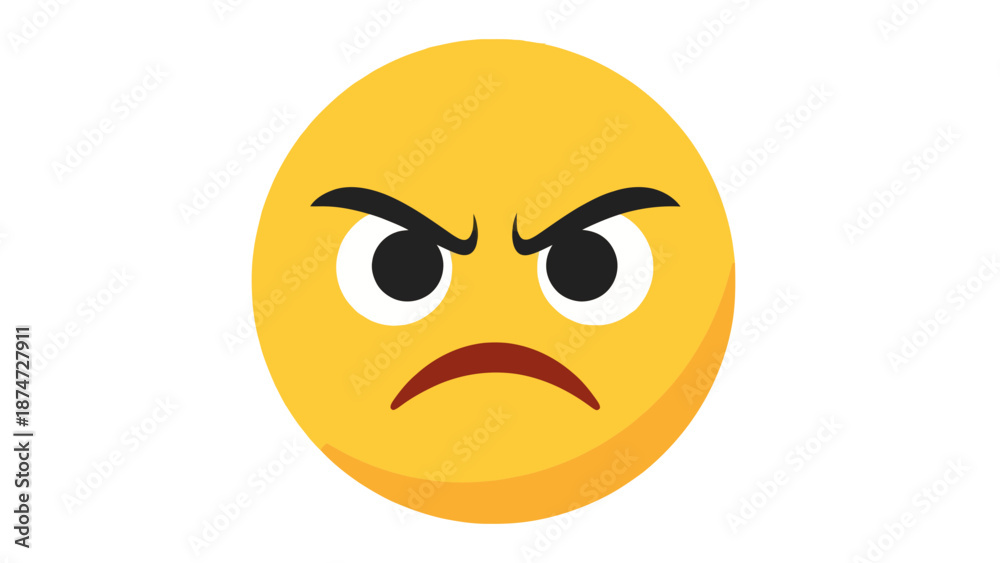 Fototapeta premium Angry Face Emoji Vector Illustration