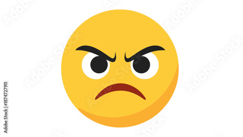 Angry Face Emoji Vector Illustration