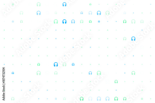 Colorful Neon Headphones Pattern for Music Enthusiasts and Designers - Vibrant Abstract Background for Digital Art and Merchandise