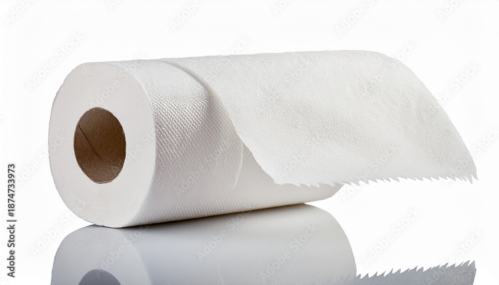 Fototapeta premium White Toilet Paper Roll On Transparent Background