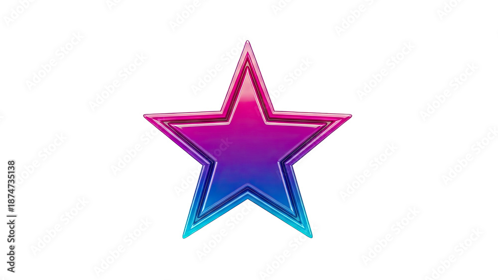 Obraz premium 3D Gradient Star Shape
