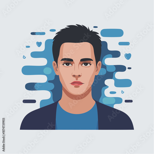 Vector icons expressing modern loneliness through abstract spacing and isolation shapes