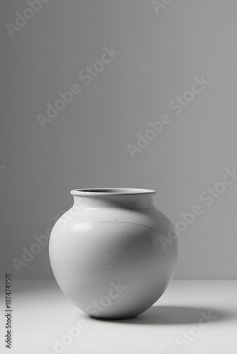 Minimalist Ceramic Pot with Copy Space