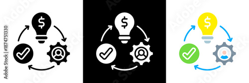 Business Model Innovation Icon Set Glyph vector Illustration 