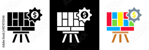 Canvas Icon Set Glyph vector Illustration 