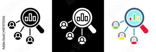Competitive Analysis Icon Set Glyph vector Illustration 