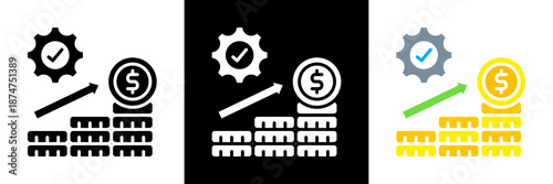 Revenue Optimization Icon Set Glyph vector Illustration 