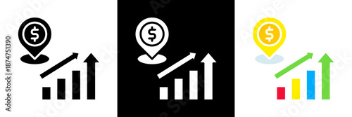 Market Positioning Icon Set Glyph vector Illustration 