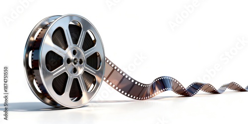 Cinematic Film Reel with Flowing Movie Film – Professional Cinema & Video Production