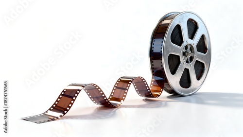 Cinematic Film Reel with Flowing Movie Film – Professional Cinema