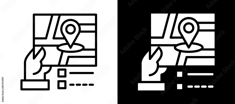 Fototapeta premium Navigation whiteblack icon
