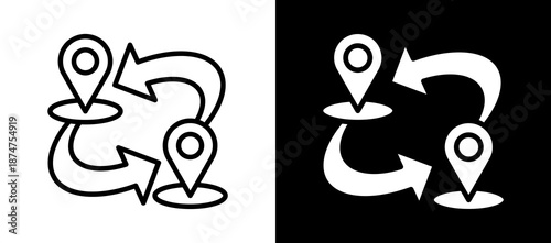 Change Location whiteblack icon