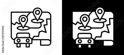 Map Pin whiteblack icon