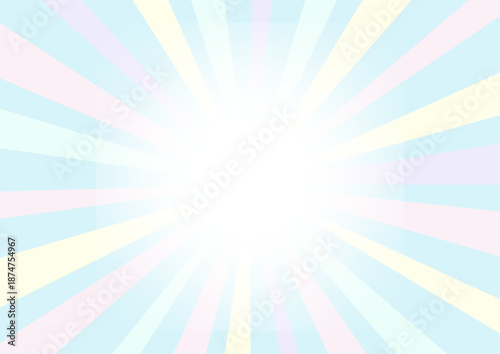 優しい色合いの集中線背景