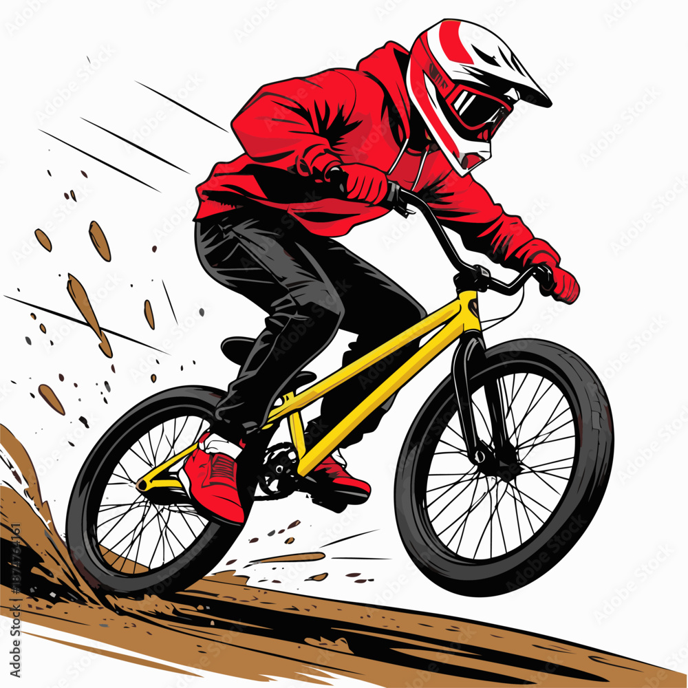 Fototapeta premium cartoon bmx rider vector image