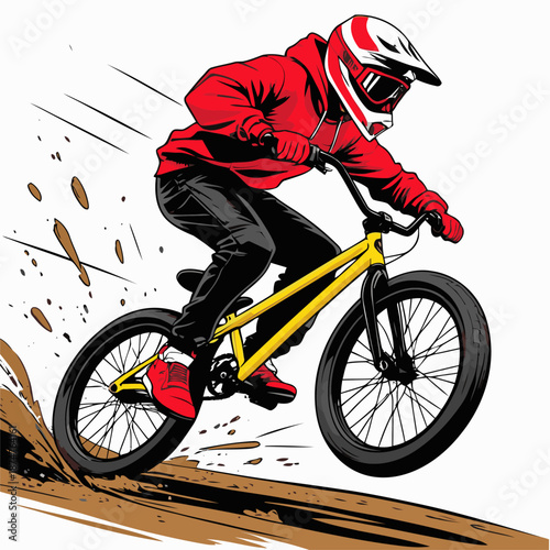 cartoon bmx rider vector image