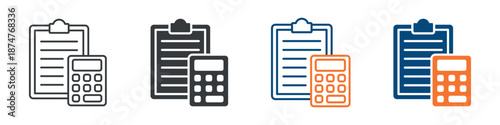Cost Estimation Icon Set Multiple Style Collection 