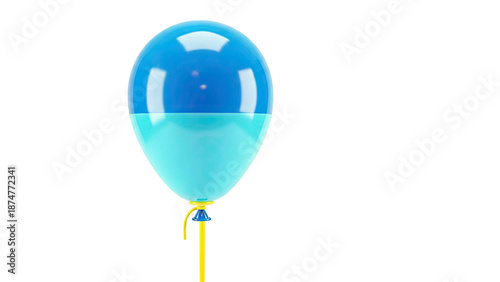Blue and light blue balloon on a yellow stick