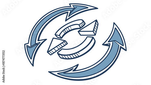 Software Upgrade Signal Icon Featuring Circular Refresh Arrows for System Maintenance