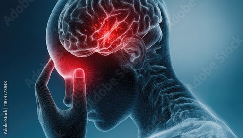 Brain Injury Illustration: Understanding Headaches, Strokes, and Brain Health