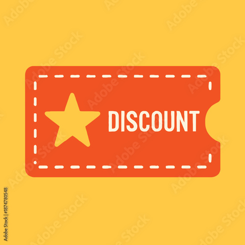 Star Coupon Discount Vector Flat