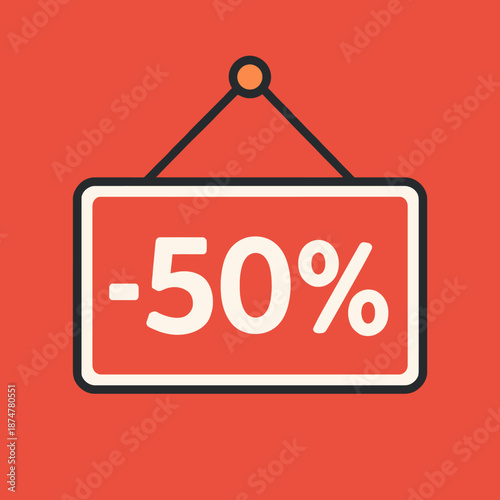 Price Sign Discount Vector Flat