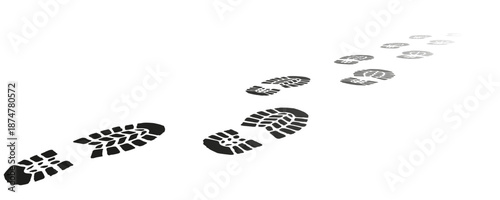 footprint shoe sole tracking path on transparent background, shoe footprint path vector illustration,Eps10
