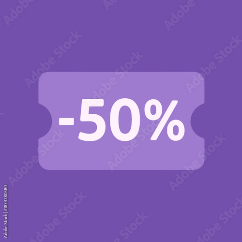 Round Ticket Discount Vector Flat