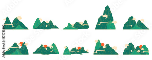 Chinese Style Mountain Peaks