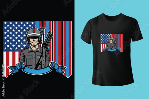 Memorial day t shirt design illustrator