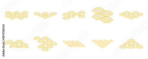 Japanese Wave Pattern Set