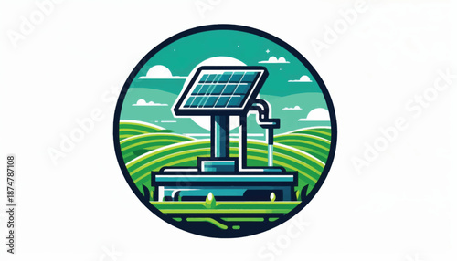 Solar Panel System with Water Pump.