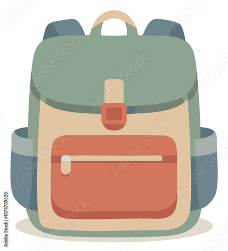 vector illustration of a backpack isolated in white