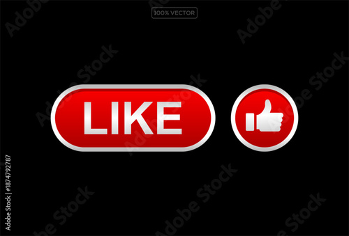 Like, button icon. Video symbol. Social media app. vector illustration