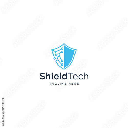 Free Download Shield technology blue gradient internet logo icon design template - GFXLoad