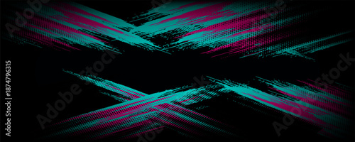 Car sticker wrap banner abstract sporty lines pink blue greenish grunge color combination brush storm thunder modern,ilustrasion Eps10