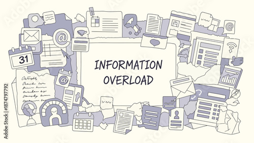 Information Overload Concept with Office Documents.