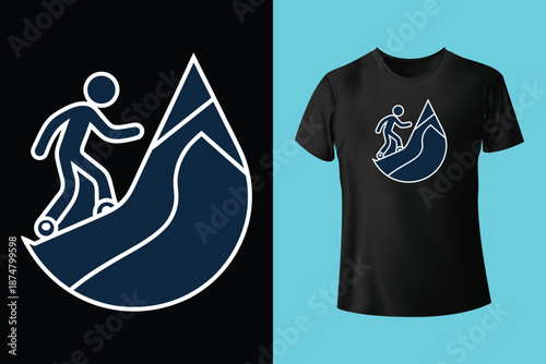 Ski school. Vector ski club retro badge. Concept for shirt, print, seal or stamp with ski boot. Family vacation, activity or travel. For logo design, patches