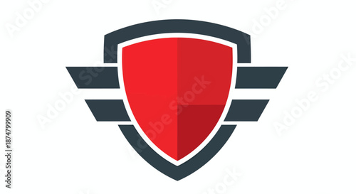 Red and black shield emblem with wings design. Free Download Red and black shield emblem with wings design. - GFXLoad