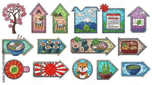 Collection of colorful birdhouses and garden decorations