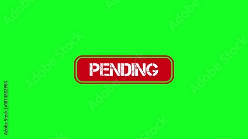 Pending Red Stamp Text Animation for Review and Approval Status