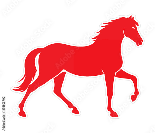 Zodiac sign horse silhouett...