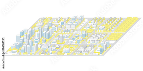 街並みの立体図. 都市の景観. 