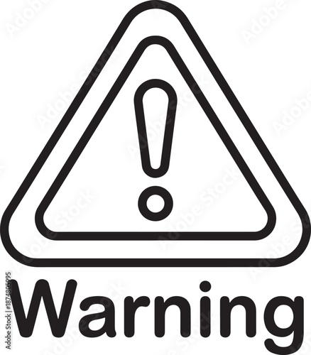 Warning Sign Triangle Icon with Exclamation Mark