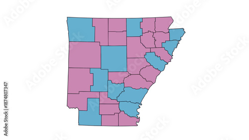 Arkansas Map Divided by Gender