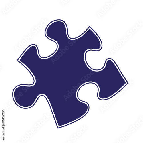 blue jigsaw puzzle piece isolated on transparent background for problem solving and connection concepts