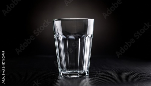 A Clear Empty Stemmed Glass Perfectly Centered Stands Against A Dark Backdrop