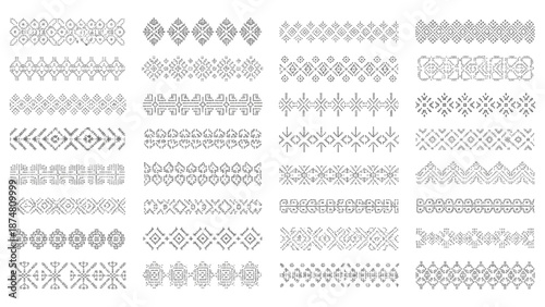 Tribal Geometric Patterns and Borders for Creative Design Projects