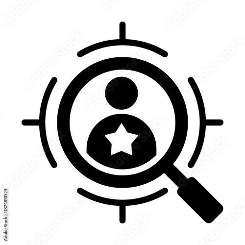 Talent Acquisition Icon - Solid Black